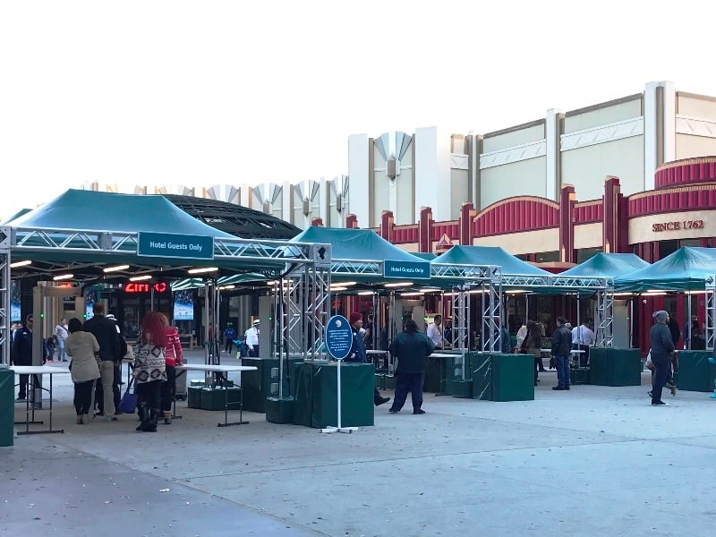 disneyland security tents from downtown disney to downtown disney hotel