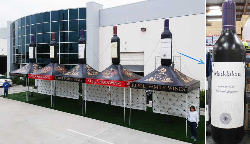 collapsible-canopies-with-inflatable-wine-bottles